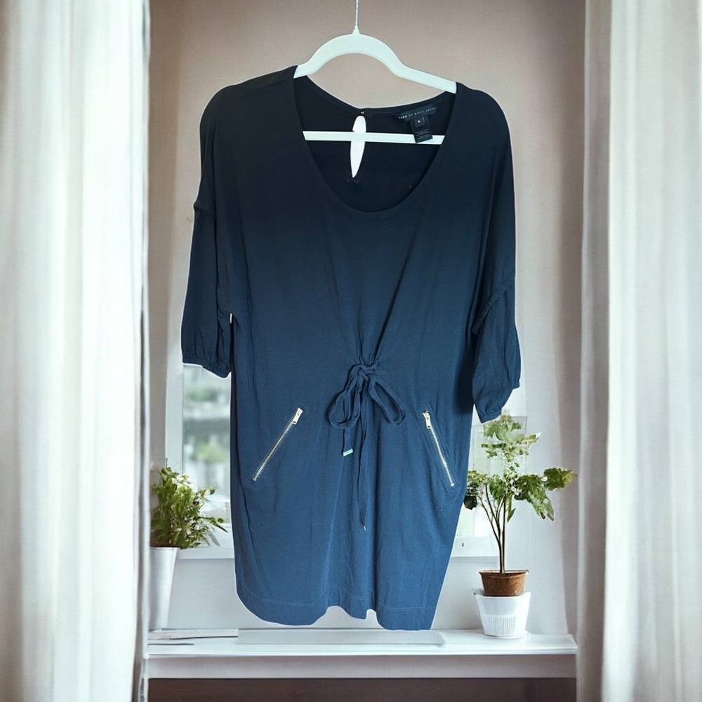 MARC JACOBS Pima Cotton Blend Relaxed Fit Black Casual Dress w zip pockets‎ S - Picture 10 of 10